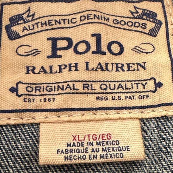 Polo Ralph Lauren Denim Jacket with American Flag Patch - Picture 2 of 4